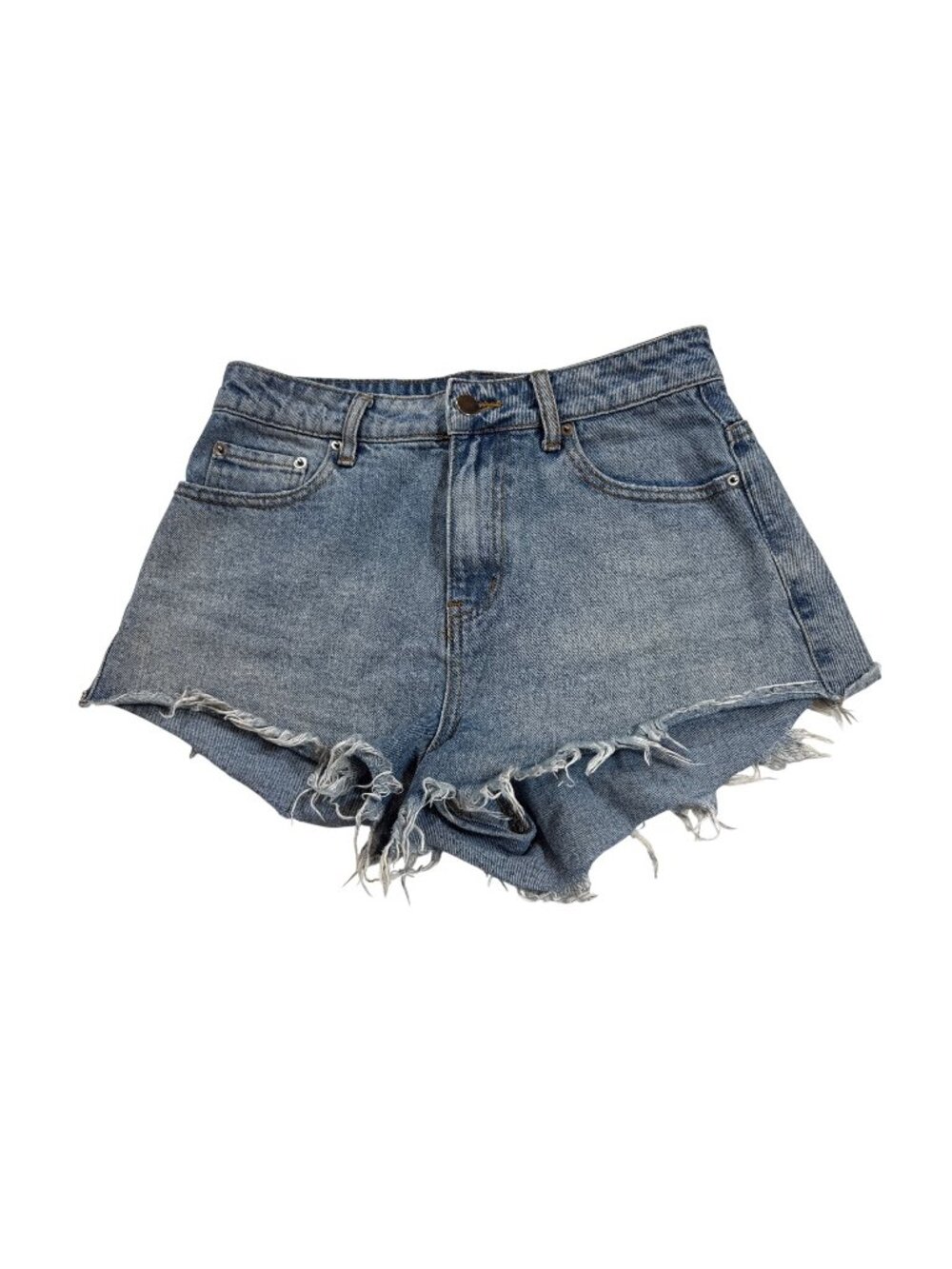 Mustard Seed Distressed High-Waisted Denim Shorts Medium Blue Wash (R683)